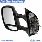 Pair Manual Tow Telescopic Side Mirrors for Ford E-350 Super Duty (2003–2016)