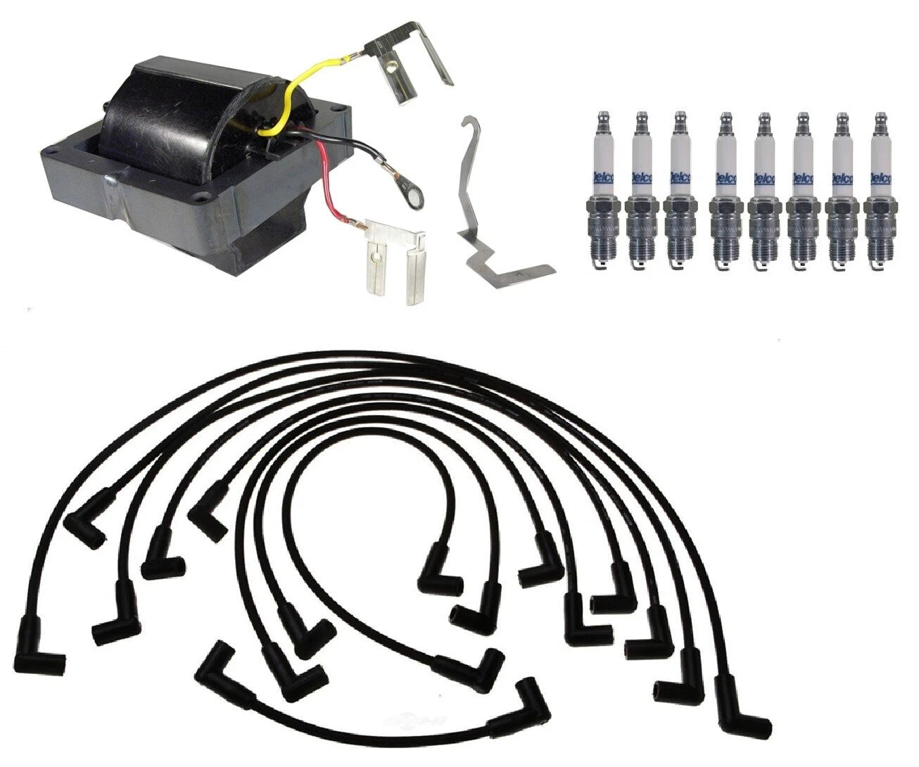 Ignition Wires & Spark Plugs Kit for Chevy K10 C10 Suburban (1973–1991)