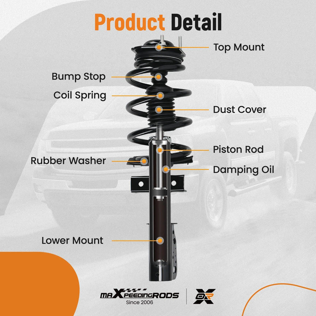 Set of 4 Struts Shocks for Chevy Traverse GMC Acadia Buick Enclave (2009–2017)