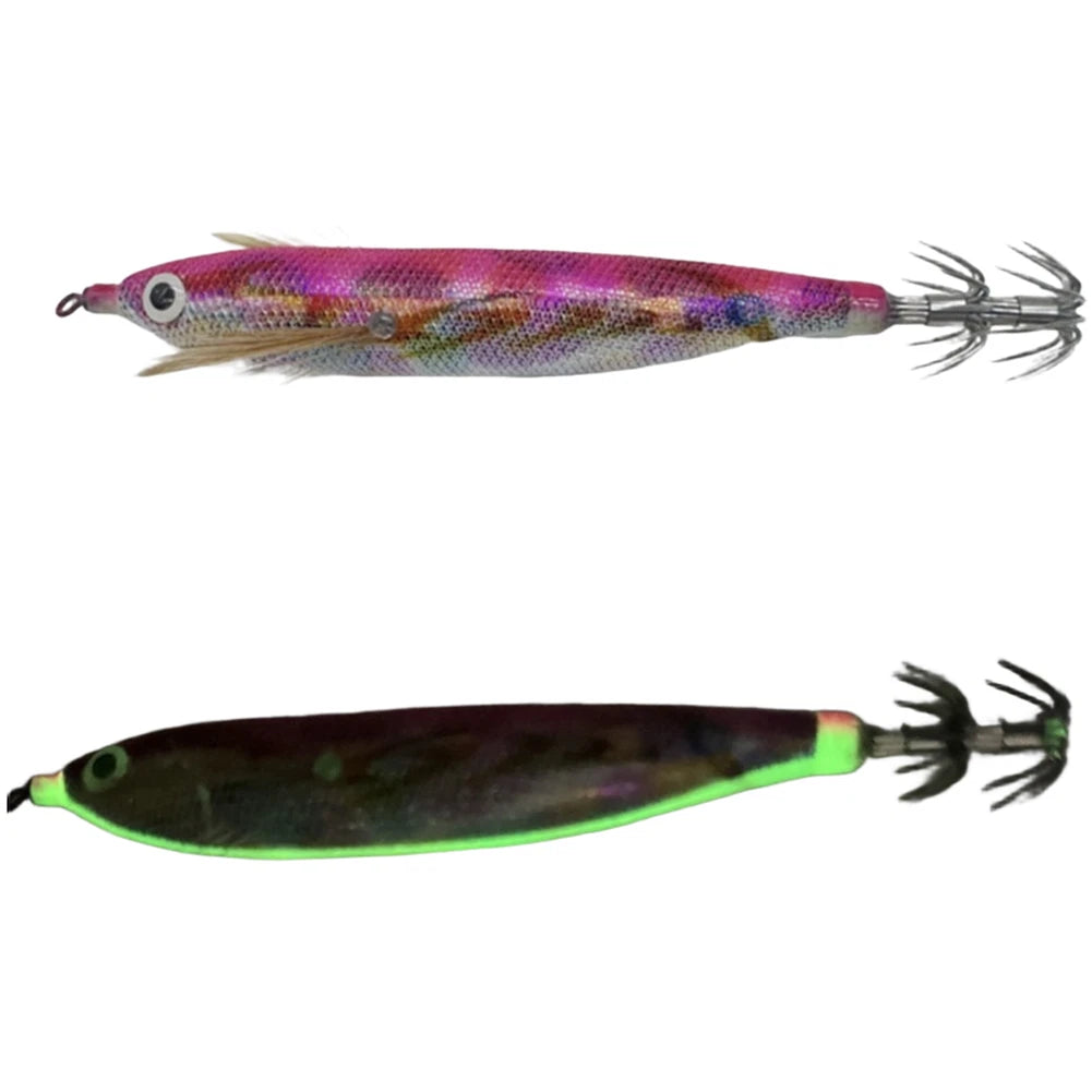 Squid Jig Lure 12cm Glow in Dark with BKK Hook for Fishing