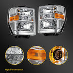 2X Headlight Assembly for Ford E150 E250 E350 E450 Econoline Van