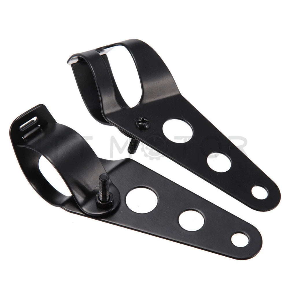 Side Mounting Fork Tube Clamp Headlight Brackets for Cruisers Choppers