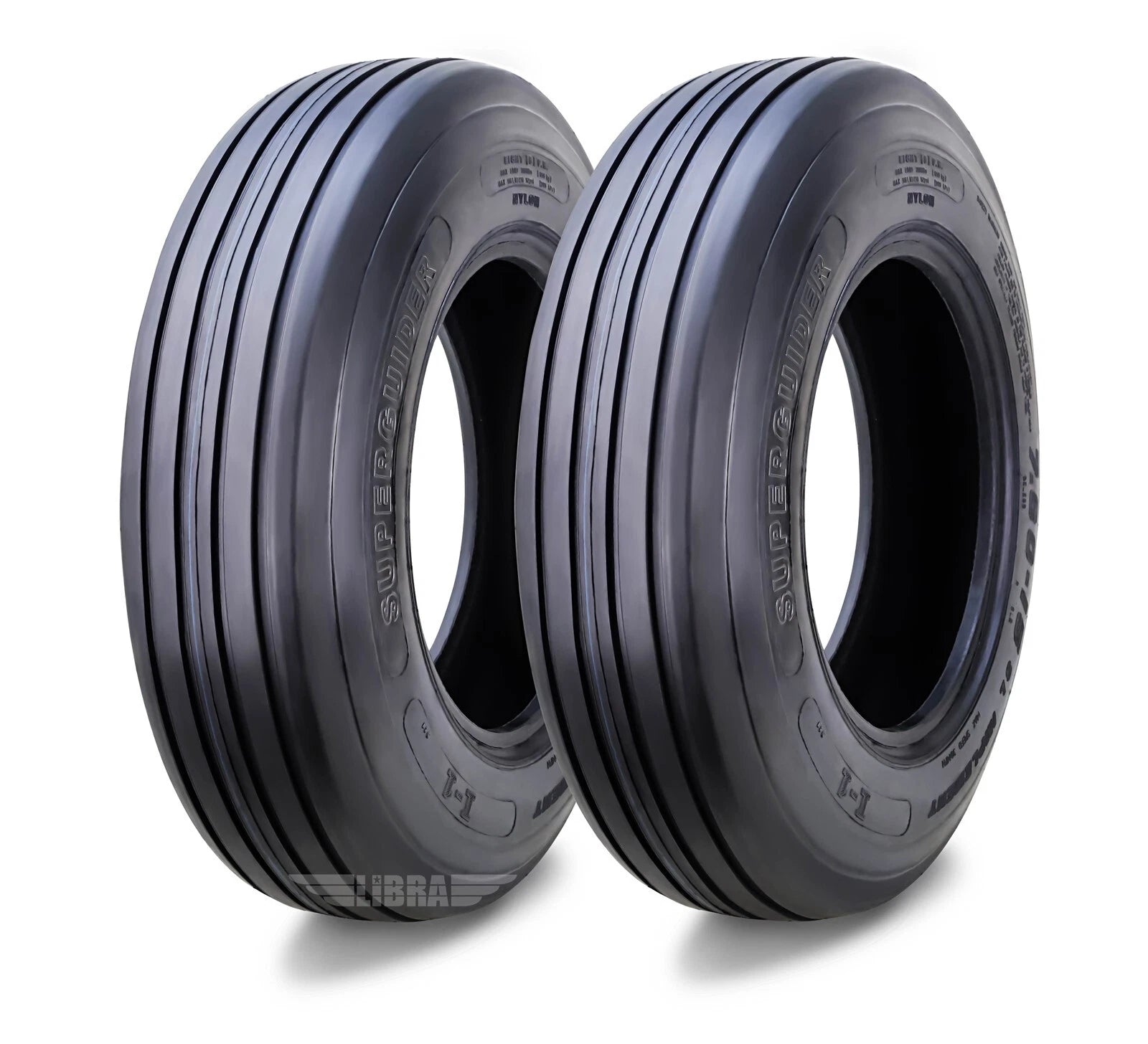 Set of 2 Heavy Duty 9.5L-14 Rib Implement Tires I-1 Pattern 8 Ply 16008 for Implement