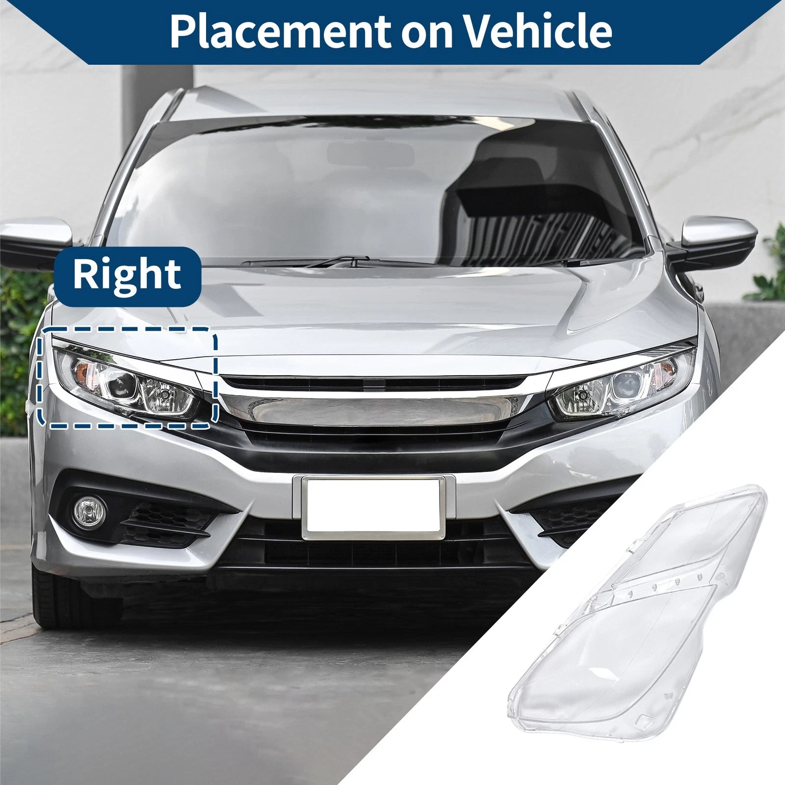 1 Pc Headlight Lens Cover for Mercedes-Benz E350 (2009–2016) No. 2078205461