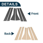 6 Pcs Door Pillar Window Trim for Honda Fit (2009–2012) Carbon Fiber