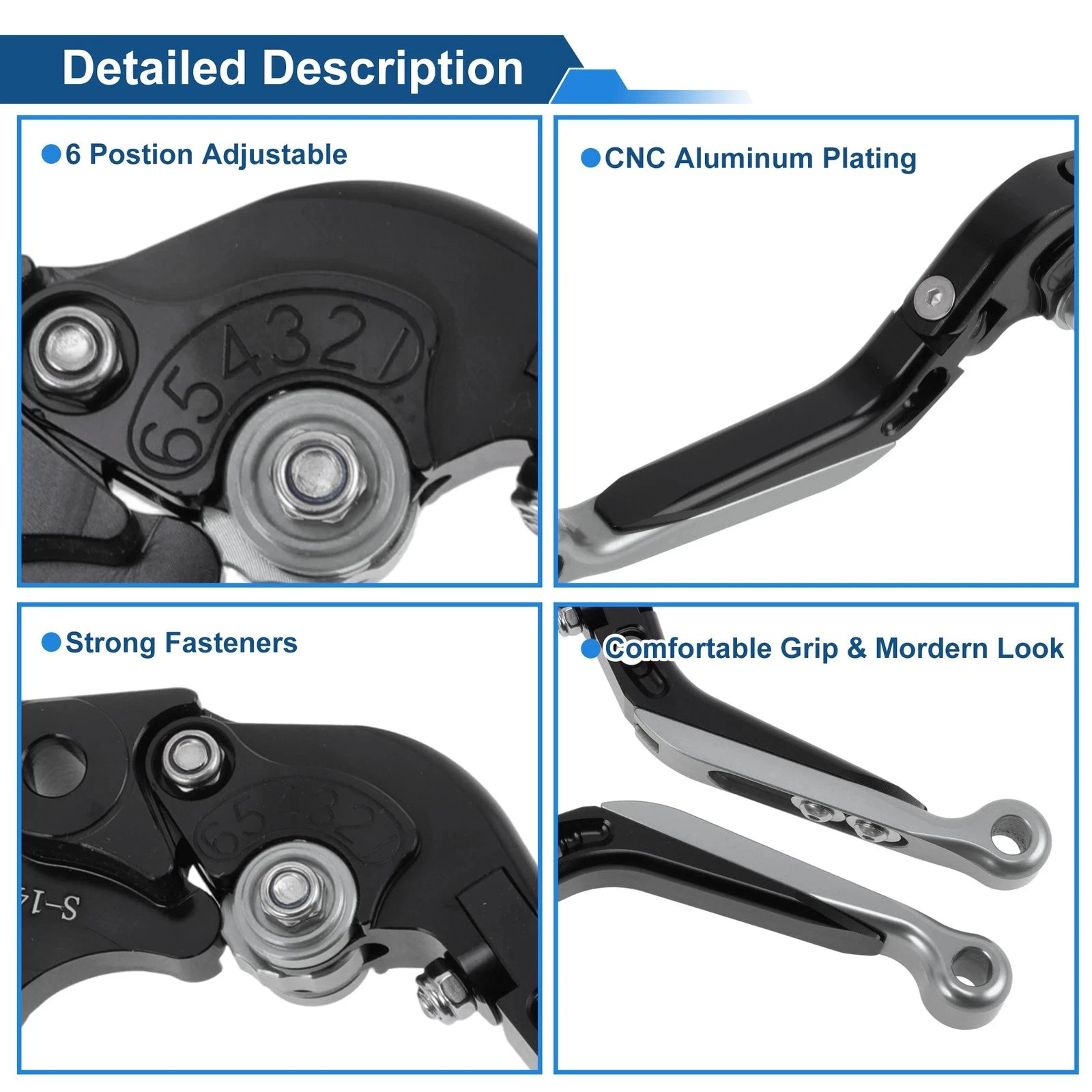 Short Long Brake Clutch Levers for Suzuki Hayabusa GSXR1300 (2008–2020) Black Titanium