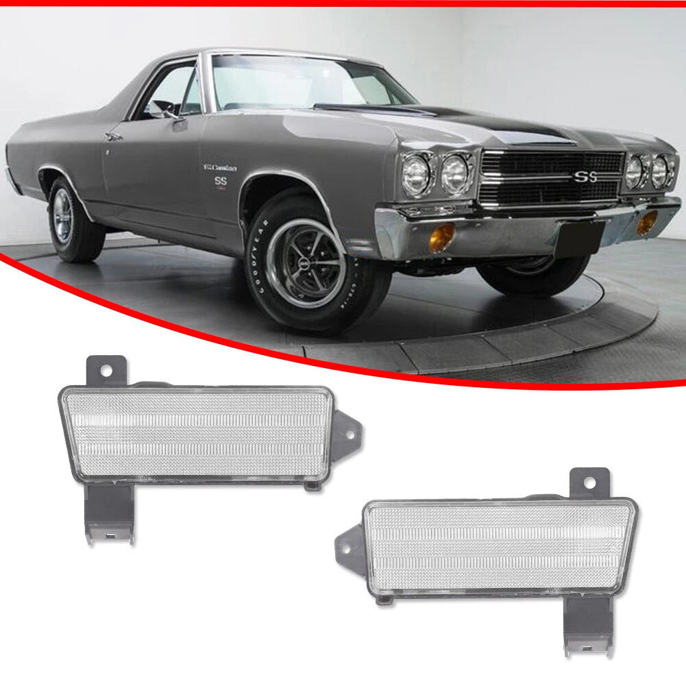 Front Bumper Lower Marker Lamps Housings for Chevy Chevelle El Camino