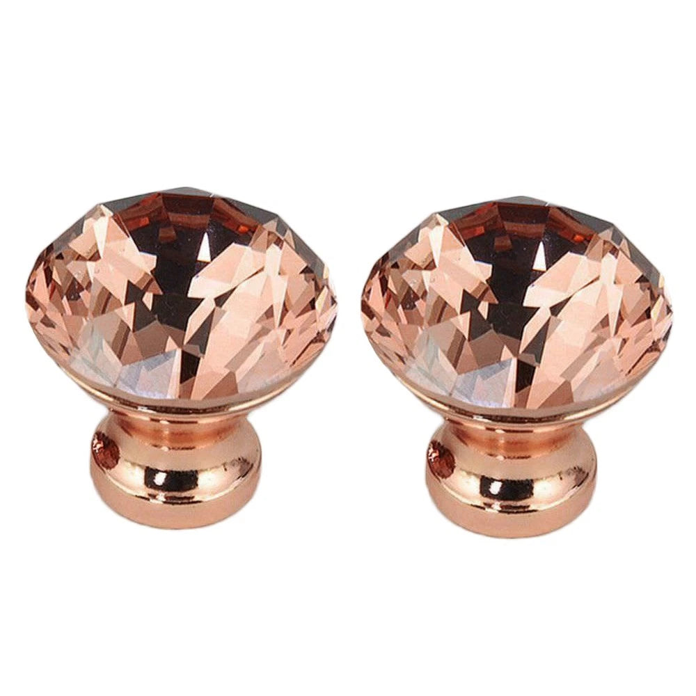 Set of 2 Drawer Knobs for Cabinet Door (30mm, Rose Gold)