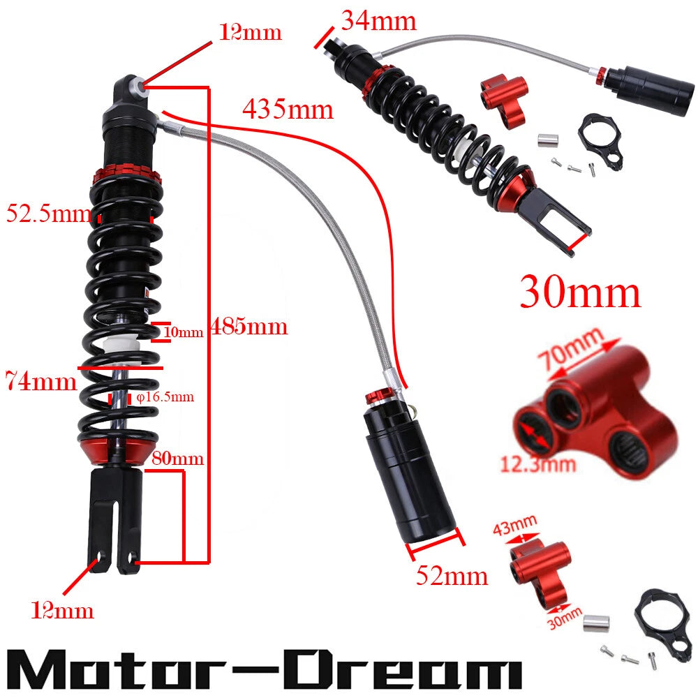 Rear Shocks Absorber Air Suspension Spring for Yamaha YFZ450 (2004–2012)