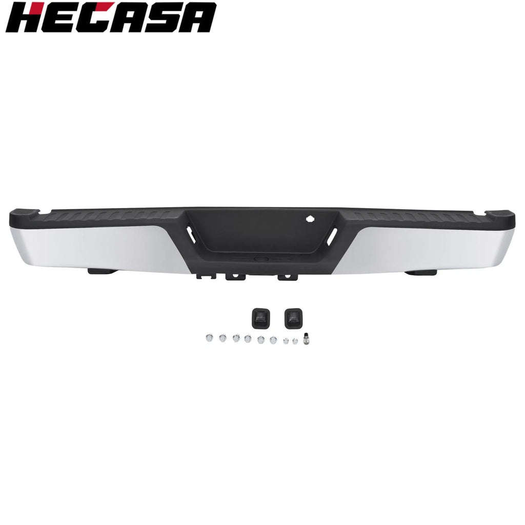 Chrome Rear Step Bumper for Ford F150 (2015–2020) W/O Park Sensor Holes