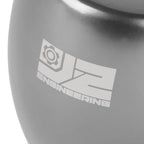 J2 Universal Aluminum Shift Knob Silver Flat Teardrop Shape w/ Adapters