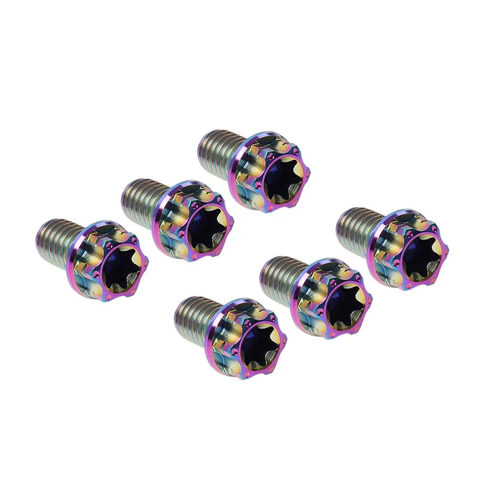 6pcs M6x20mm Titanium Torx Head Flange Screws for Bicycle Motorcycle