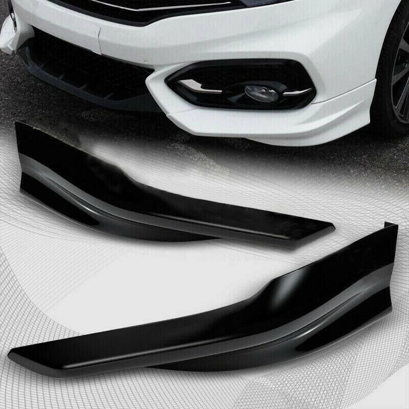 2PC Front Bumper Splitter Lip for Honda Civic Coupe (2014–2015) Black PU HFP Style