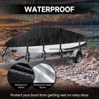 Heavy Duty Waterproof Boat Cover for V-Hull Bass Runabout (20ft-22ft)