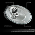 Chrome Clear Projector Headlight Lamp for Volkswagen Beetle (2006–2010)