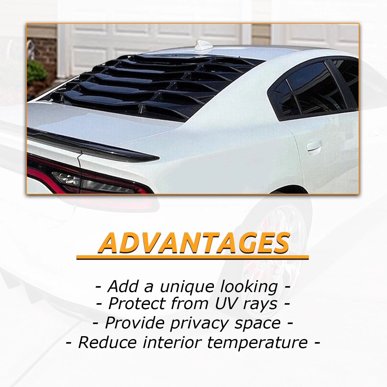 Carbon Fiber Rear Window Louver Sunshade Vent for Charger Sedan (2011–2023)