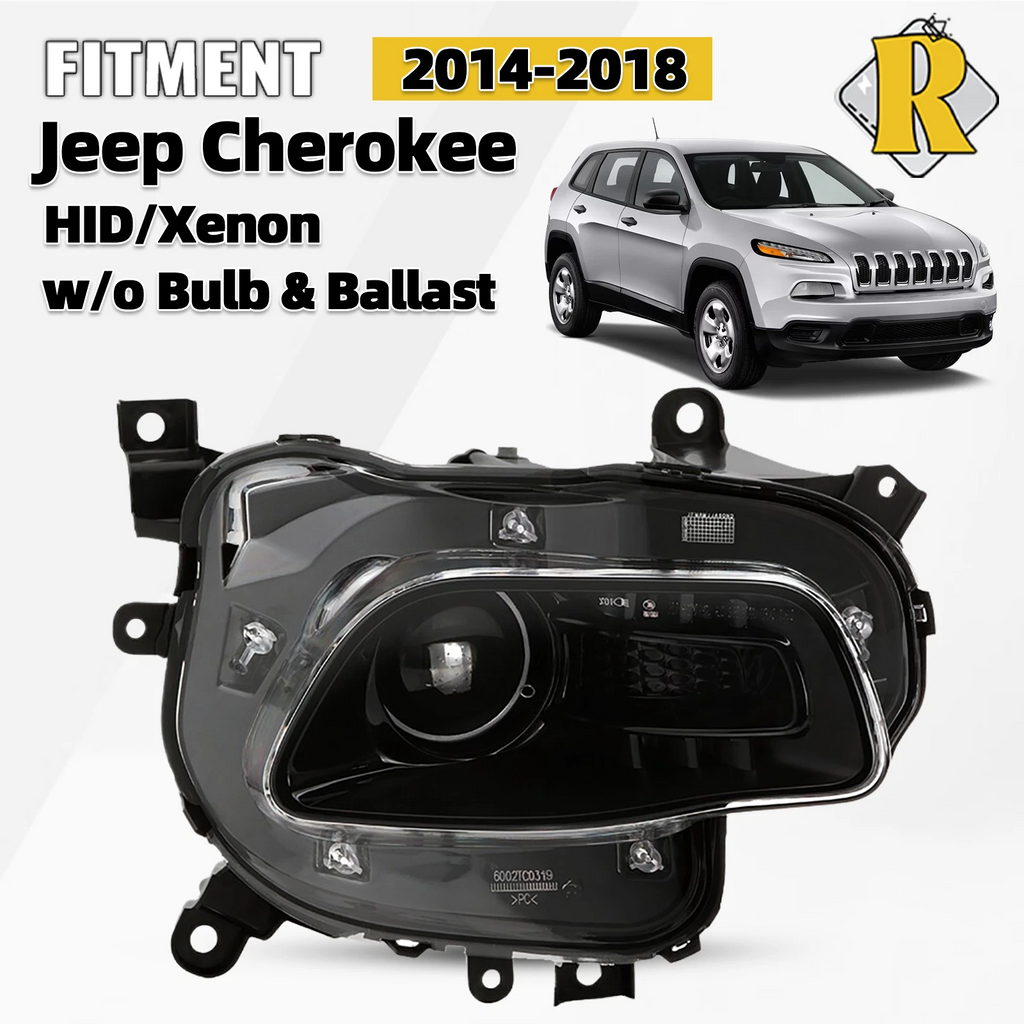 HID/Xenon Headlight for Jeep Cherokee (2014–2018) Right Side w/o Bulb