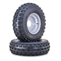 2 Wanda ATV Tires & Wheels 22X7-10 4/110mm PCD 2+3 Offset Silver 10077