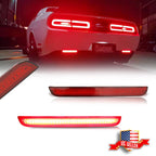 2X Red LED Rear Bumper Reflector Lights for Dodge Challenger (2015–2023)