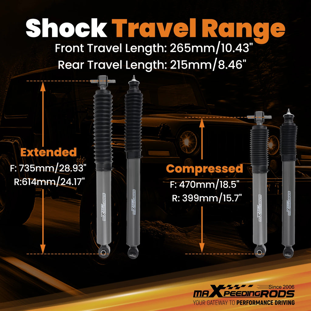 4 Inch Suspension Lift Kit for Jeep Wrangler TJ 4WD (1997–2002) w/Shocks