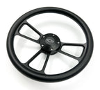 14 Inch Black Slotted Steering Wheel Replacement for Universal Fit (Any Year)