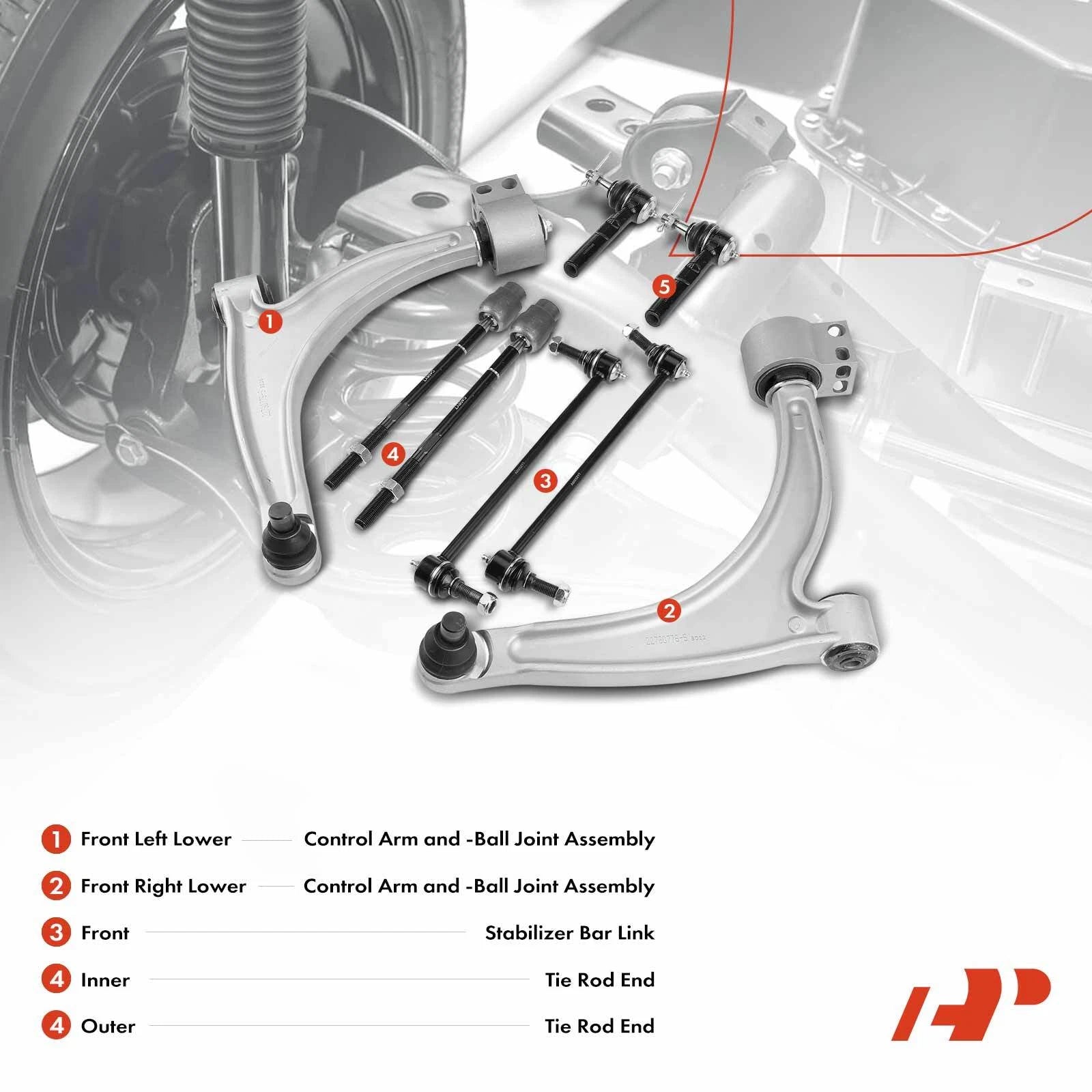 10x Wheel Bearing Control Arm Kit for Chevy Malibu Pontiac G6 (2004–2010)