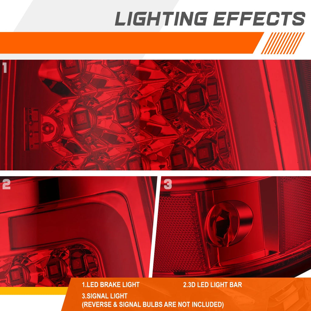 3D LED C-Bar Tail Light for Chevy Silverado (2003–2007)