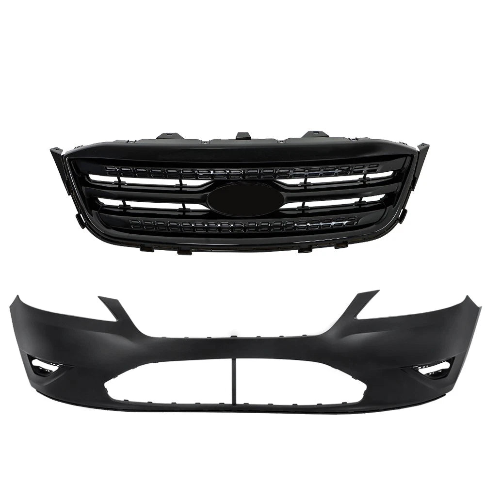 Front Upper Grille for Ford Taurus (2010–2012) Black Bumper Cover Primed