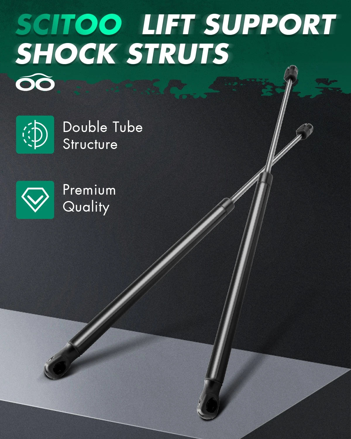 Set of 2 Lift Support Struts for Volvo XC90 (2003–2014)