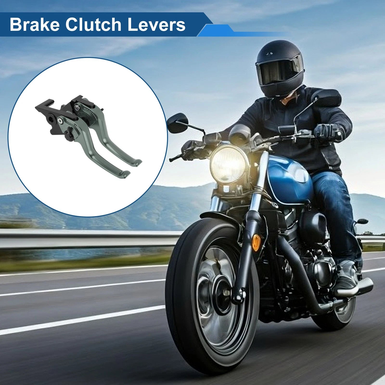 Adjustable Short Brake Clutch Lever for Honda Monkey 125 (2019–2024) Titanium Tone