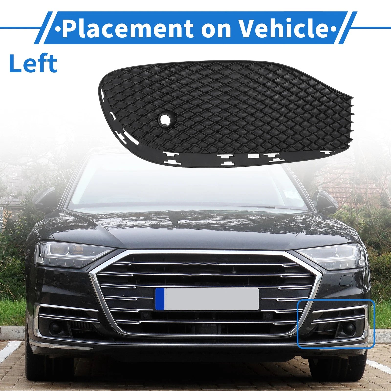 1 Pc Fog Light Grill for Mercedes-Benz (2014–2018) No. 2138851122 Black
