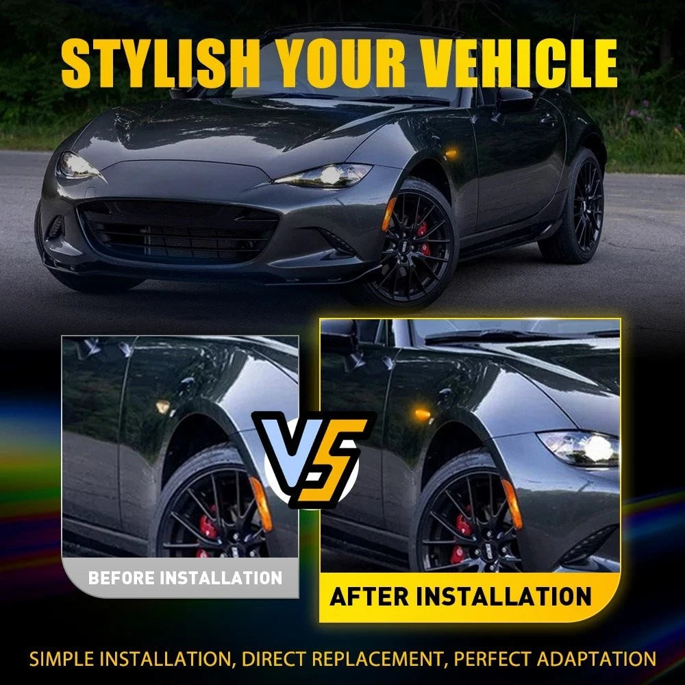 2X Sequential LED Light Marker Side Smoke for Fiat Spider (2017–2020)