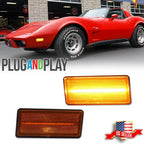 2X Amber Lens LED Front Side Marker Lights for Chevy Corvette C3 (1974–1979)
