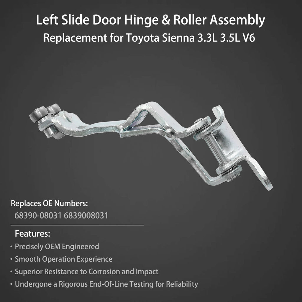 Left Driver Side Center Sliding Door Hinge & Roller for Toyota Sienna (2004-2010)