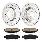 Front Drilled Slotted Brake Rotors and Ceramic Pads for Honda Civic (2015–2015)