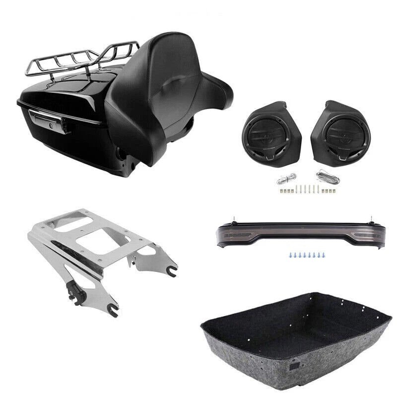 Trunk Backrest Rack & Speakers for Harley Touring Electra Glide (2009–2013)