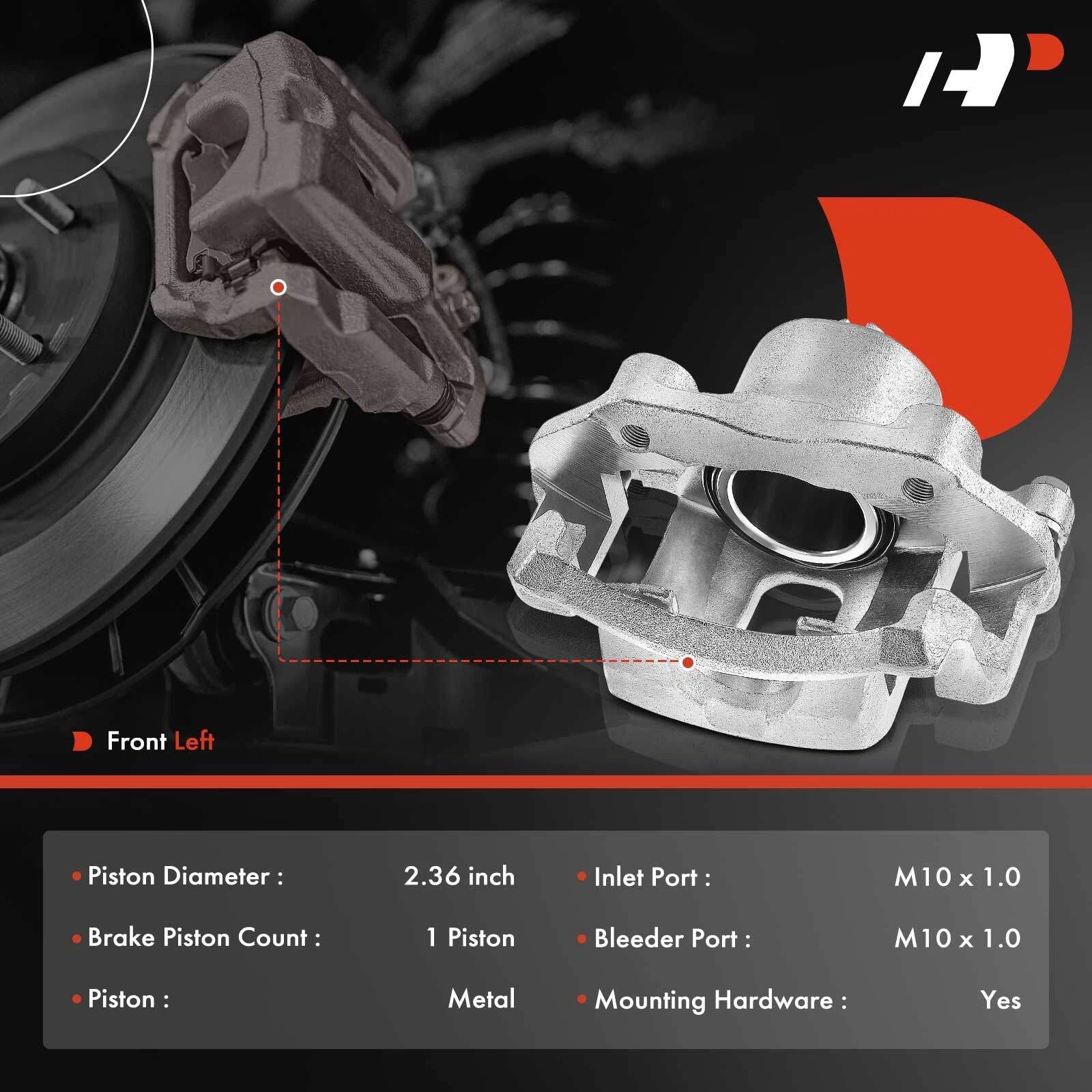 Front Left Brake Caliper with Bracket for Nissan Pickup D21 (1986-1997)
