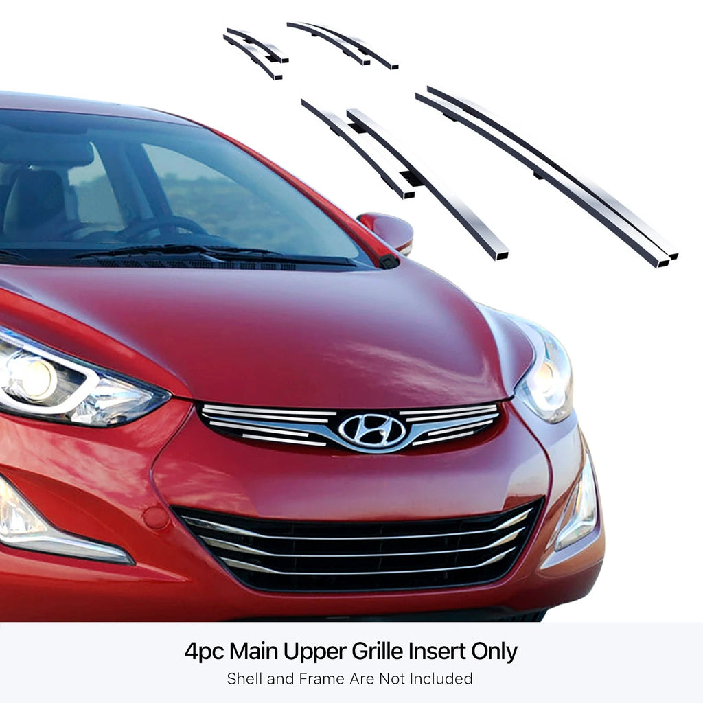 Stainless Chrome Billet Grill Insert for Hyundai Elantra Sedan (2012-2016)
