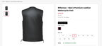 Leather Gun Pocket Motorcycle Vest for Rifleman (2XL)