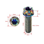 6pcs M8x35mm Titanium Torx Head Flange Bolts for Motorcycle Bike