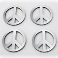 4pc Brushed Stainless Steel Peace Sign Emblem Kit for American Car Craft