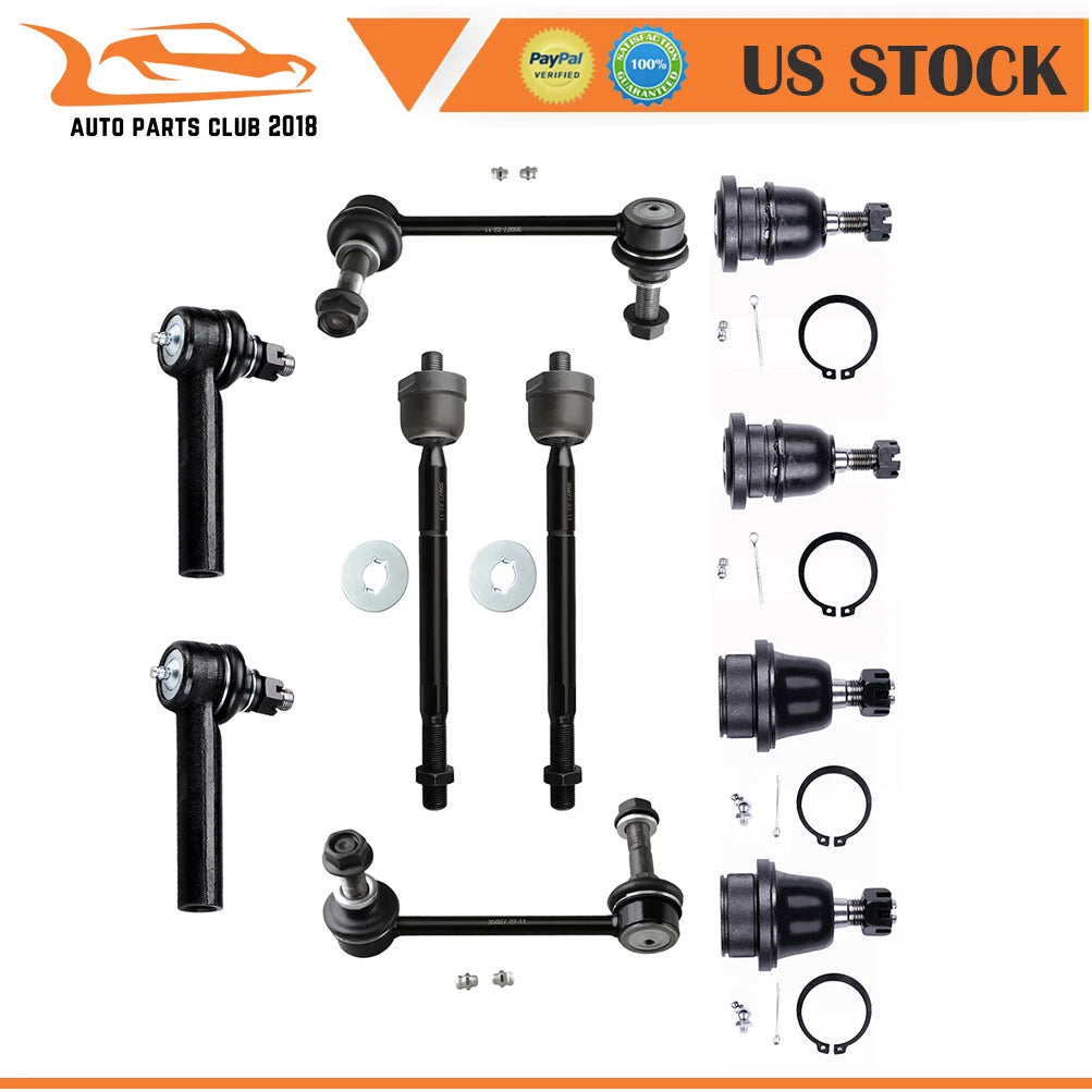 Set of 10 Front Tie Rod End Ball Joints for Toyota Tacoma (2005–2015)