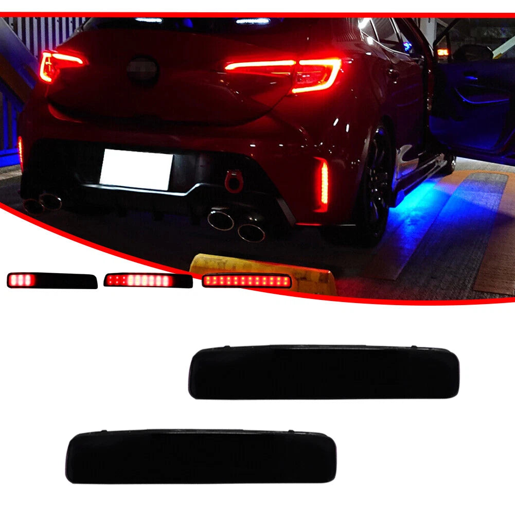 Smoke LED Rear Bumper Reflector Lights for Toyota GR Corolla (2023–2023)