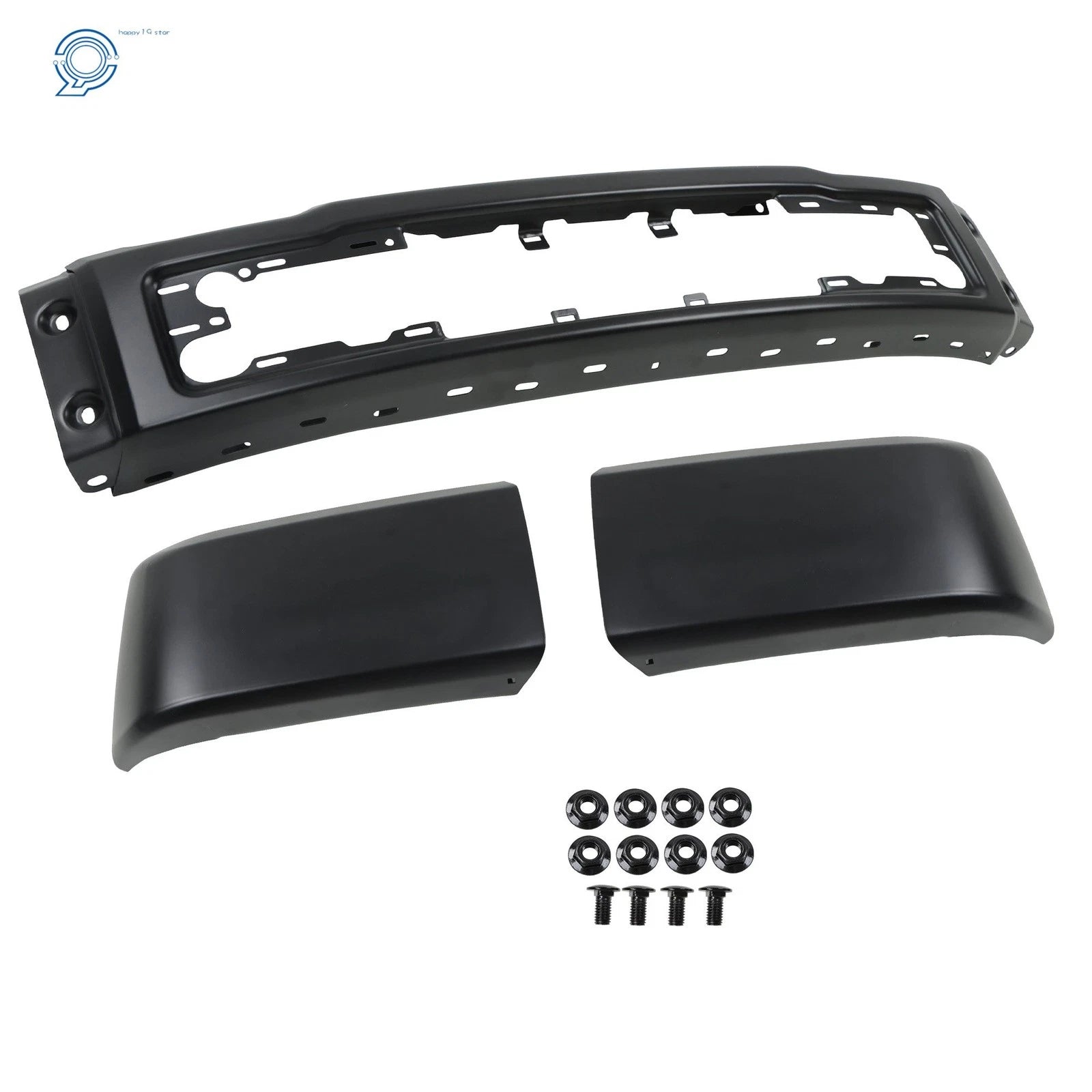 Front Bumper for Ford F150 (2015–2017) Black Split-Type Steel W/o Fog Lamps