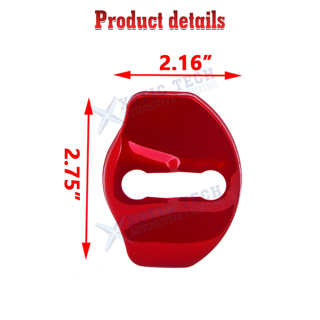 Red Door Lock Cover (4PCS) for Tesla Model 3 Y (2018-2024)