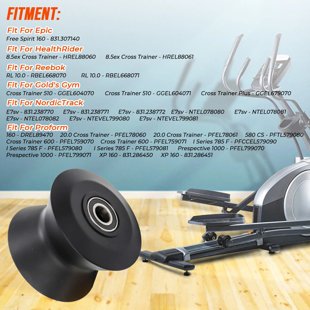 Elliptical Leg Roller Wheel Replacement for Proform XP 160 Trainer (600)