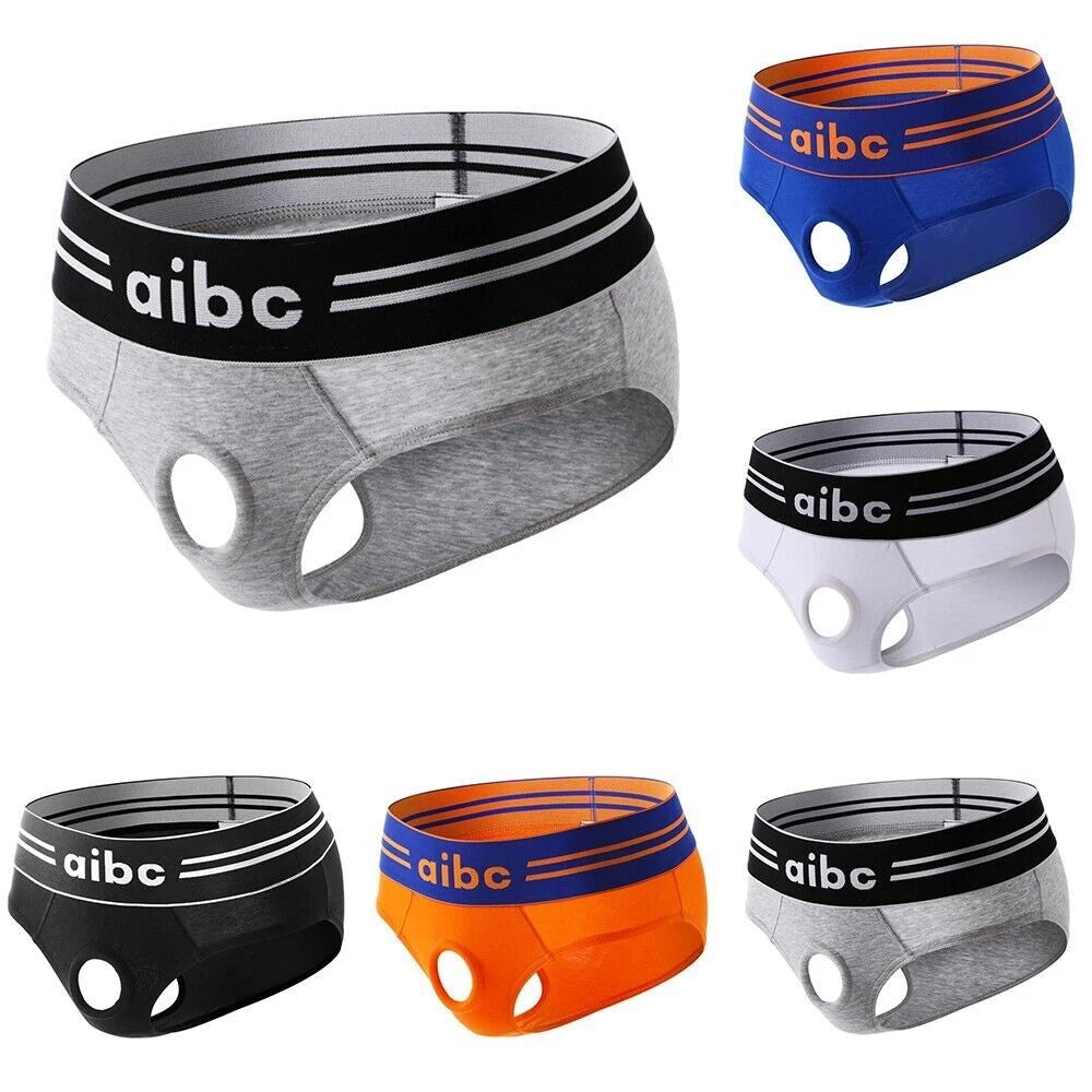 2X Front Open Hole Briefs for Men - Sexy Lingerie Thongs