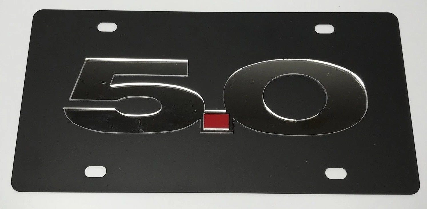 Mirrored Emblem License Plate Insert for Ford Mustang (2015–2023)