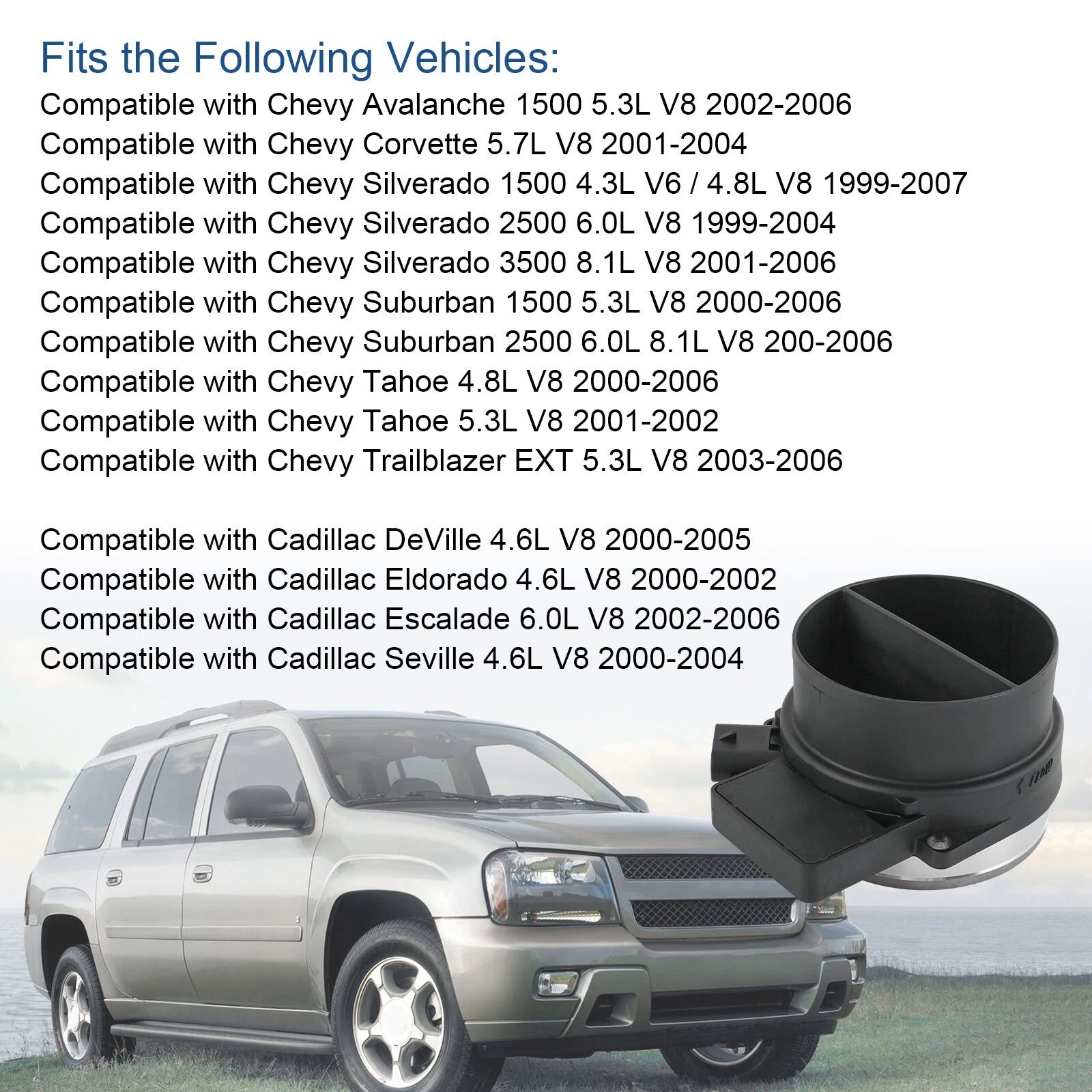 Mass Air Flow Sensor for Cadillac Chevy GMC Silverado (2007-2013)