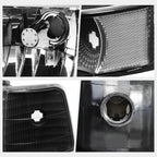Black Housing Headlight Clear Corner Signal Lamps for Ford F150/F250/F350 (1992–1996)